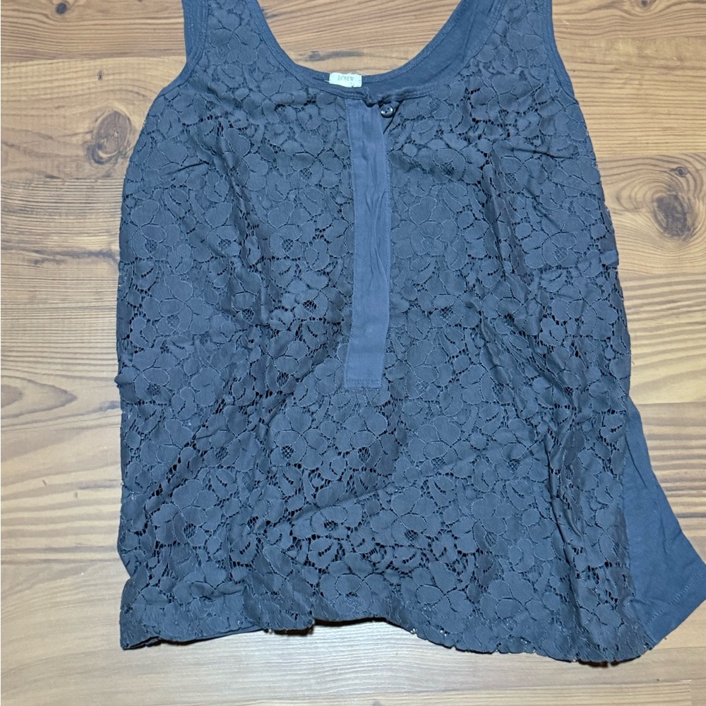 J.Crew Lace Sleeveless Top - grey